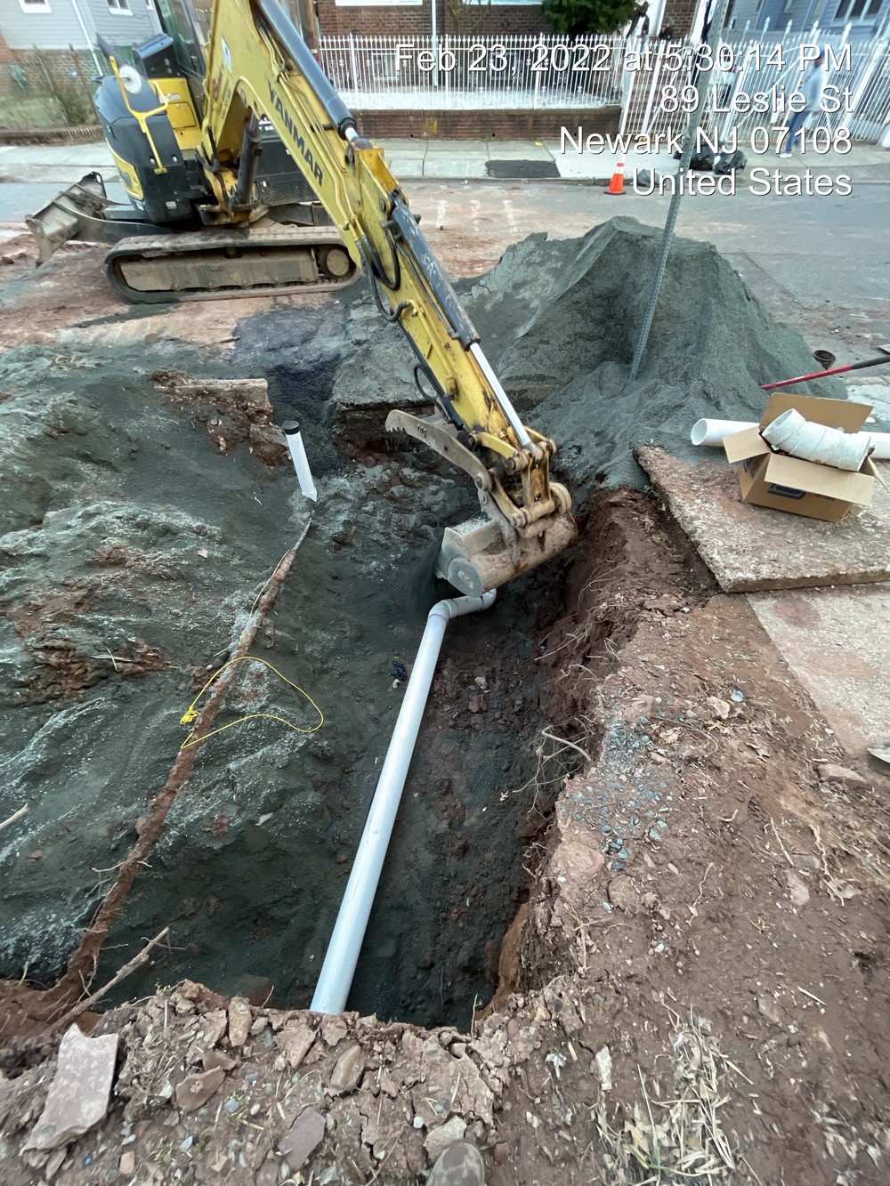 Main Sewer Line Replacement on Carmita Ave in Newark, NJ